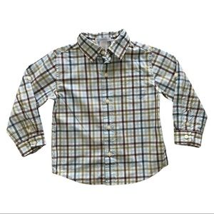 Janie and  Jack plaid button down shirt Size 3